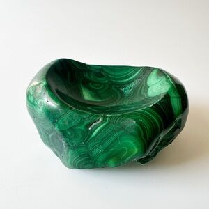 Genuine Malachite Shallow Trinket Dish